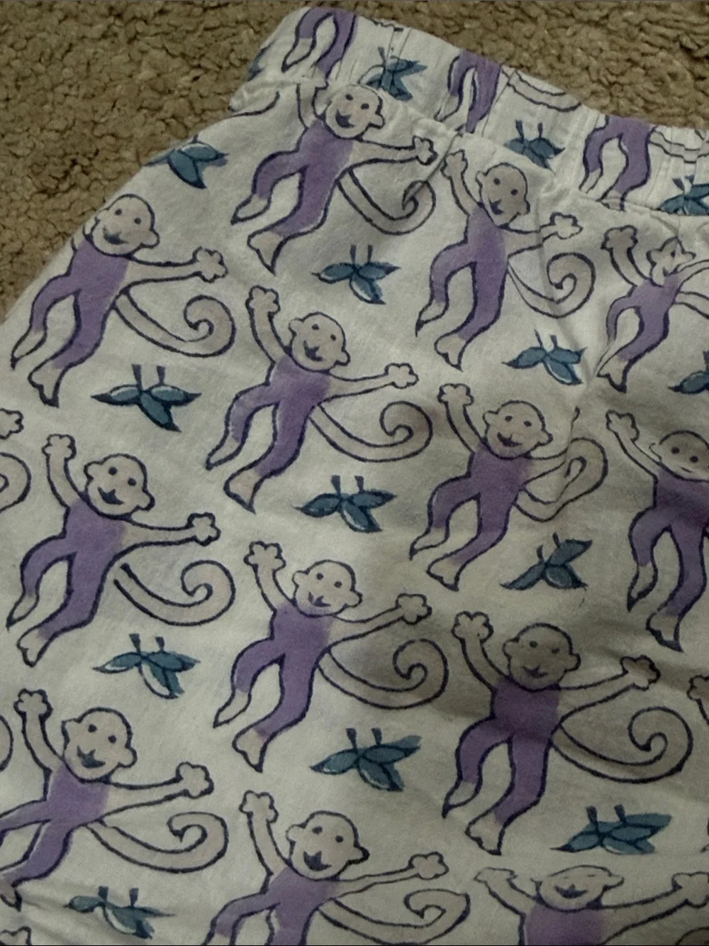 Roller Rabbit Lavender and Blue Printed Shorts XS EUC